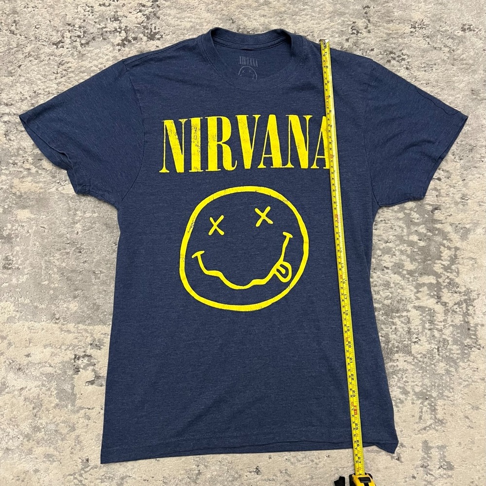 Nirvana Shirt Mens M Medium Blue Short Sleeve Rock Band Music Casual T Shirt